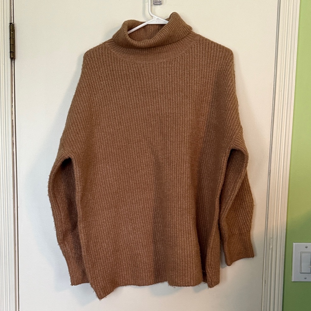Cozy Tan Turtleneck Sweater